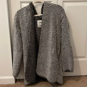 PINK gray hooded cardigan